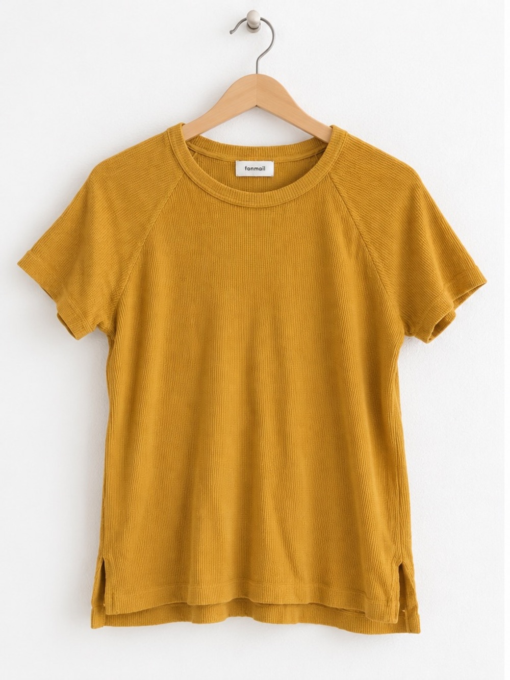 Fanmail Mustard Ribbed Short Sleeve Top